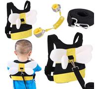 XFLYP Tout-Petit Sac à dos Anti-Perdu, 3 in 1 Harnais de Sécurité Enfant et 1.5M Anti-perdu Poignet de 360°Rotation pour Sac a Dos Harnais de Sécurité Empêche Enfants de se Perdre(Jaune)