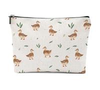 XFN 1 lot de 2 trousses de maquillage pour les amoureux des animaux, flamant rose, capybara, vache, lapin, paresseux, canard, cheval, sac de maquillage, Multicolore 0084, 9.6 x 6.5 inches
