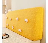 XFNWT Housse de tête de lit en Polaire Douce et Chaude, Housse Extensible épaisse et Ultra-Douce, Protection Anti-poussière pour Lits Doubles, Queen et King californiens.,Yellow-180 * 60cm