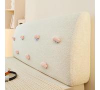 XFNWT Housse de tête de lit en Polaire Douce et Chaude, Housse Extensible épaisse et Ultra-Douce, Protection Anti-poussière pour Lits Doubles, Queen et King californiens.,White-210cm*60cm