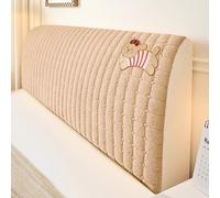 XFNWT Housse de tête de lit Extensible et élastique en Polaire, Protection Anti-poussière pour têtes de lit Simples et Doubles,Khaki-180cm