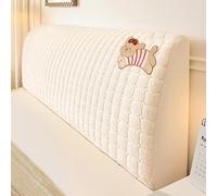 XFNWT Housse de tête de lit Extensible et élastique en Polaire, Protection Anti-poussière pour têtes de lit Simples et Doubles,White-210cm