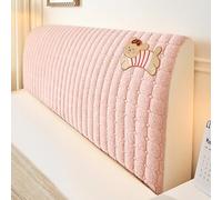 XFNWT Housse de tête de lit Extensible et élastique en Polaire, Protection Anti-poussière pour têtes de lit Simples et Doubles,Pink-190cm