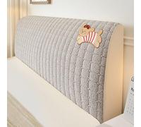 XFNWT Housse de tête de lit Extensible et élastique en Polaire, Protection Anti-poussière pour têtes de lit Simples et Doubles,Grey-200cm