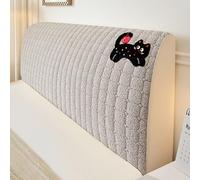 XFNWT Housse de tête de lit Ultra Douce et Moelleuse, Protection intégrale élastique pour tête de lit, Housse Anti-poussière Universelle Bordures entièrement recouvertes pour décoration,Grey-150cm