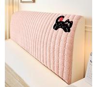 XFNWT Housse de tête de lit Ultra Douce et Moelleuse, Protection intégrale élastique pour tête de lit, Housse Anti-poussière Universelle Bordures entièrement recouvertes pour décoration,Pink-150cm
