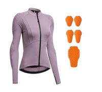 XFNWT Veste de moto respirante en maille pour femme, idéale par temps chaud. Homologuée CE, elle est dotée d'une protection amovible et d'une doublure rembourrée légère, parfaite,Purple-l