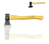 Xforst Hache de Fendage SA1 - Hache Forestière Professionnelle 45 cm | Tête Forgée en Acier au Carbone 1 kg | Manche en Bois de Hickory | Hache de Bûcheron et de Chauffage