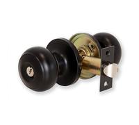 XFORT Bello - Béquille pour Porte - Poignée avec Serrure Tubulaire pour Porte Intérieure en Bois - Finition Noire Mate - Kit Complet avec Pêne et 3 Clés