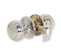 XFORT Bello - Poignée de Porte Chrome Poli - Béquille Double pour Porte intérieure en Bois - Kit Complet avec Pêne Tubulaire