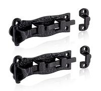 XFORT Gamme Smithy's : Lot de 2 boulons droits noirs antiques de 120 mm, boulons coulissant traditionnel en fonte, boulons montés en surface, idéal pour les portes en bois intérieures et extérieures.