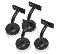 XFORT : Gamme Smithy's : Lot de 4 Supports de Main Courante Noirs Antiques, Supports Traditionnels en Fonte pour Main Courante d'Escalier, Lot complet avec Vis de Fixation de Couleur Assortie