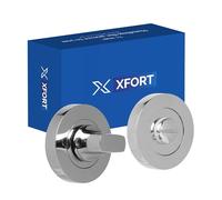 XFORT Verrou de porte de salle de bain chrome poli - Mécanisme de rotation et de déverrouillage idéal pour les serrures de portes de toilettes intérieures en bois.
