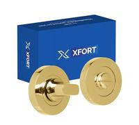 XFORT Verrou de porte de salle de bain laiton poli - Mécanisme de rotation et de déverrouillage idéal pour les serrures de portes de toilettes intérieures en bois.
