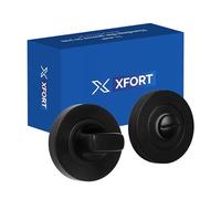 XFORT Verrou de porte de salle de bain noir mat - Mécanisme de rotation et de déverrouillage idéal pour les serrures de portes de toilettes intérieures en bois.
