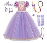 XFOZDM Fille Robe De Princesse Raiponce DéGuisement Raiponce Fille Costume De Raiponce Avec Accessoires Robe Raiponce Pour Halloween Carnaval NoëL Anniversaire FêTe Cosplay Tenues 02 purple,100cm