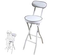 XFParts Chaise de Tabouret de Bar Pliant Portable avec Dossier et sièges rembourrés de Repose-Pied pliants Tabouret de Petit-déjeuner Rond pour Adultes 22/24/26 Pouces powerfully