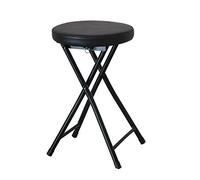 XFParts Chaise Haute Pliante rembourrée Rond Petit déjeuner Tabouret de Cuisine Meubles Meubles compacts Haute Chaise Haute (Noire) powerfully