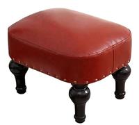 XFParts Cuir rembourré en Cuir Potte-tas Pouteau pour Le Salon Tabouret de Repos en Bois pour canapé Bleu Couleur de Pied Confortable et pièce de décoration élégante Entreprise powerfully