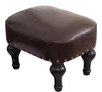 XFParts Petit repose-pieds rembourré en cuir ottoman en bois pour salon Couleur bleue Confortable Tabouret de canapé pour la zone de repos des pieds