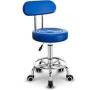 XFParts Tabouret de Bar à Hauteur de comptoir avec arrière en Cuir PU en Cuir Roulant Pivot-Tabouret avec Roues 44-56 cm de Hauteur pour Le comptoir de Salle à Manger de pub de Cuisine (Couleur: b)