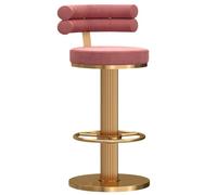 XFParts Tabouret de bar pivotant moderne en velours avec hauteur réglable, dossier confortable et base robuste, blanc (taille : 65 à 80 cm) entreprise puissamment