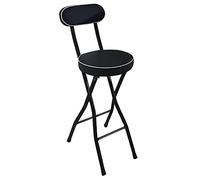 XFParts Tabouret de bar pliable portable, tabouret de bar pliable avec support dorsal et repose-pieds, chaises pliantes à hauteur de comptoir avec siège rembourré, capacité de 150 kg, tabouret pliable