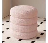 XFParts Tabouret de coiffeuse en laine d'agneau pour salle de maquillage et salon avec siège rembourré avec repose-pieds, parfait pour la chambre à coucher et le hall d'entrée, taille unique
