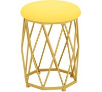 XFParts Tabouret de coiffeuse rond en velours rembourré moderne avec pieds en métal doré, tabouret de coiffeuse nordique, tabouret de coiffeuse (couleur : E)