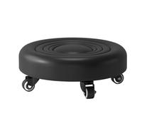 XFParts Tabouret en Cuir Roulant avec siège Doux et Roue de poulie pour Bureau à Domicile et Garage à Basse Hauteur Rond Tabouret de siège (Noir) Enterprise powerfully