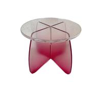 XFParts Tabouret exquis en plastique acrylique transparent pour salon, chambre à coucher, entrée, petits tabourets avec bords lisses, bonne capacité de charge (rouge)