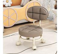 XFParts Tabouret roulant avec roulettes, tabouret à roulettes bas, tabouret roulant rond, coussin roulant, tabouret de pédicure, tabouret pivotant en C (E) puissamment