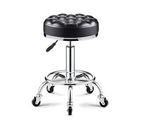 XFParts Tabouret Roulant Rond avec Roues et siège Plus Doux Plus épais, Tabouret de Tabouret en Cuir PU de Hauteur réglable avec Tabouret de Massage pivotant de treot powerfully