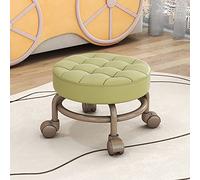 XFParts Tabouret Roulant Tabouret Basse 360 ° Roues, Roues Rouleaux Rouleaux, Tabouret de Roue Coussin en Cuir pour la Maison, la Cuisine, Le Bureau, Le Garage, D (A) powerfully