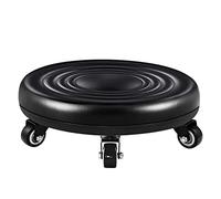 XFParts Tabourets roulants Courts avec Roues, Tabouret à roulettes Bas PU en Cuir Rouleau taboule de Roue de Roue Chaise Rond Tabouret de siège Roulant avec Roues universelles pour Fitness à Domicile