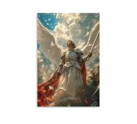 XFPOBH Impression sur toile de Saint Michel Archange Décoration murale pour chambre à coucher Salon 60 x 90 cm Sans cadre