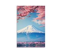XFPOBH Impression sur toile Vue du Mont Fuji du Japon - Décoration murale pour chambre à coucher et salon - 60 x 90 cm - Style sans cadre