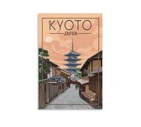 XFPOBH Poster de voyage vintage Kyoto Japon - Peinture sur toile - Décoration murale pour chambre à coucher et salon - 40 x 60 cm - Style sans cadre