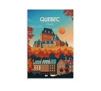 XFPOBH Poster de voyage vintage Québec Canada Poster Peinture sur toile Art mural Décoration d'intérieur Impression pour chambre à coucher Salon 20 x 30 cm Sans cadre