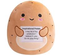Xfrog Emotional Support Peluche Potate Positive Pomme de terre Doudou Coussin Doudou pour Enfants Filles et Garçons 25 cm