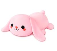 Xfrog Lapin en peluche lestée, Peluche de lapin lestée contre l'anxiété, Mignon lapin en peluche, Doux oreiller en forme de lapin, Jouet, Cadeau pour adultes, amies, Rose, 35 cm