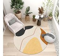 XFSHKJS Tapis Ronds Modernes Salon Couloirs Grands Tapis 140cm 160cm 180cm 200cm Coussin de siège Lavable Support en Caoutchouc antidérapant Coussin de Coiffeuse Circulaire Couvertures de Yoga