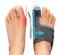 XFSRG 1 Paire Orthèse Hallux Valgus Corrective Séparateur d'Orteil Ecarteur Orteil pour Femme et Homme Réutilisable Redresseur Orteil Utiliser Jour et Nuit Douleur Protection (Grey)