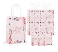 XFSRG 1 Pièce Sac Cadeau Papier Kraft Pochette avec Poignée Petits Sachet Bonbons Anniversaire Sac Cadeau Anniversaire Fleurs Utilisation Polyvalente (Blanc 2)