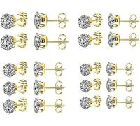 XFSRG 10 Paires Clous D'oreilles Zirconia Ronds Boucles D'oreilles Cartilage Piercing Helix Piercing Tragus Lot pour Femme Homme (Or)