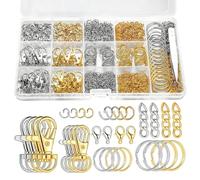 XFSRG 1130 Pièces Anneau Porte Clé Kit Fabrication à Faire Soi Même avec Chaîne et Attaches Ouvertes pour Création de Bijoux Bricolage Artisanat