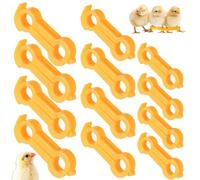XFSRG 12 Pièces Bagues de Traitement pour Pattes Écartées d'oiseaux Attelle de Traction pour Jambe de Poussin Correcteur de Patte pour Oiseaux (Jaune)