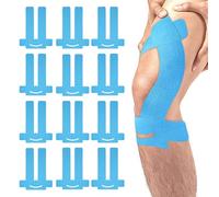 XFSRG 12 Pièces Bandes de Kinésiologie Prédécoupées pour Genou Grande Forme Anatomique Bande Kinesiologie Taping Kinesio Tape Ruban de Physiothérapie Genou Sport Maintien (Bleu)