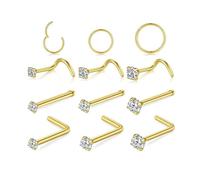 XFSRG 12 Pièces Piercing Nez Zircone Brillants Tragus Helix Acier Inoxydable Accessoires de Piercing Tendance