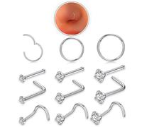 XFSRG 12 Pièces Piercing Nez Zircone Brillants Tragus Helix Acier Inoxydable Accessoires de Piercing Tendance